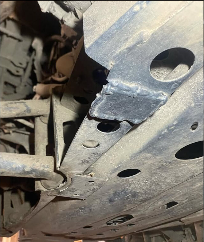 Welded repair of a cracked Polaris frame
